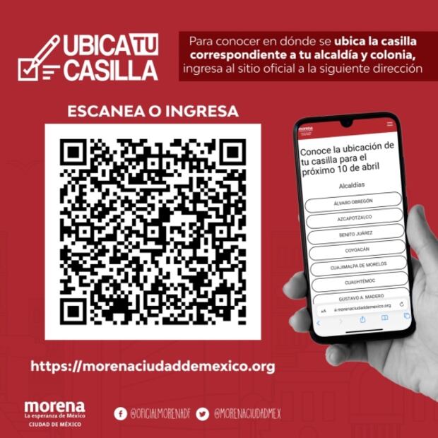 Habilita Morena micrositio para ubicar casilla de consulta para revocación de mandato