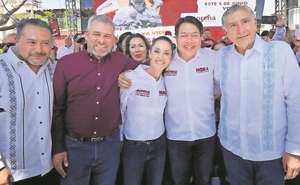 Sheinbaum y Adán Augusto van juntos a Aguascalientes