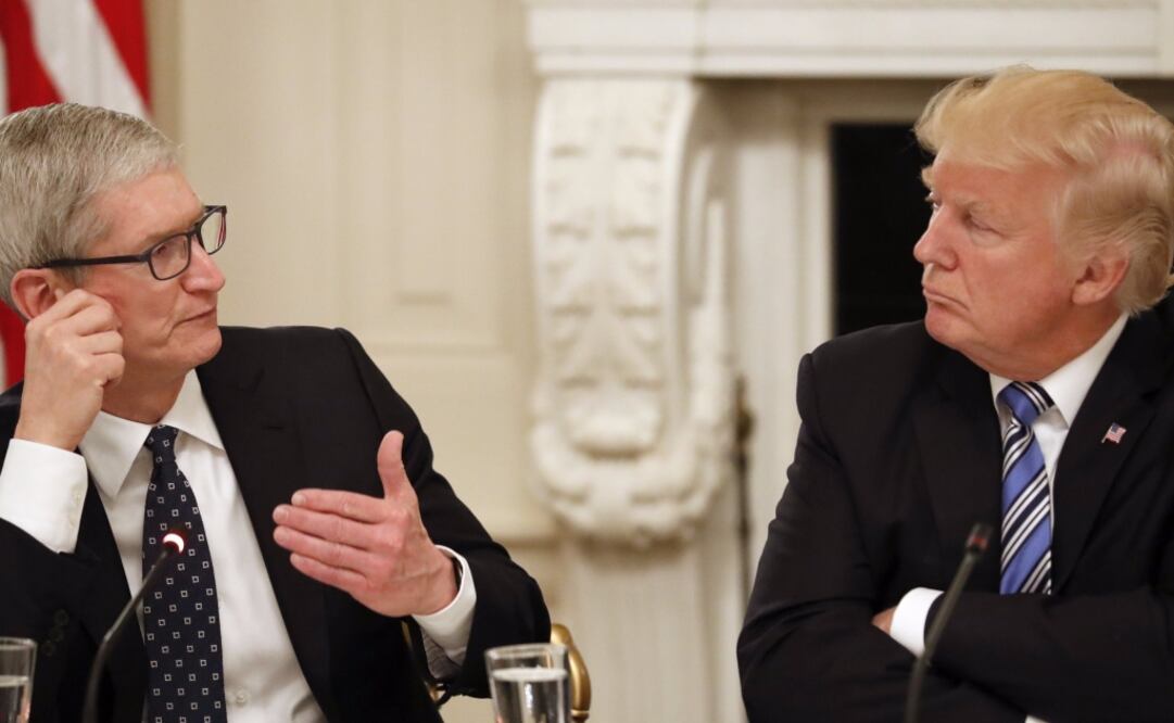"Tuve una muy buena reunión con Tim Cook", dijo Trump . Tengo mucho respecto a Tim Cook, y estuvo hablándome sobre los aranceles