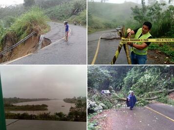 Lluvias causan derrumbe y desbordamiento de río en Chiapas