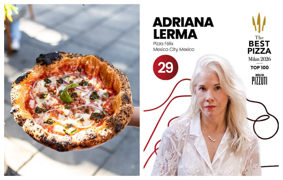 El proyecto de Adriana Lerma se ubicó en el lugar 29 global. Fotos: IG @felixpizzabar y @thebestpizzaawards