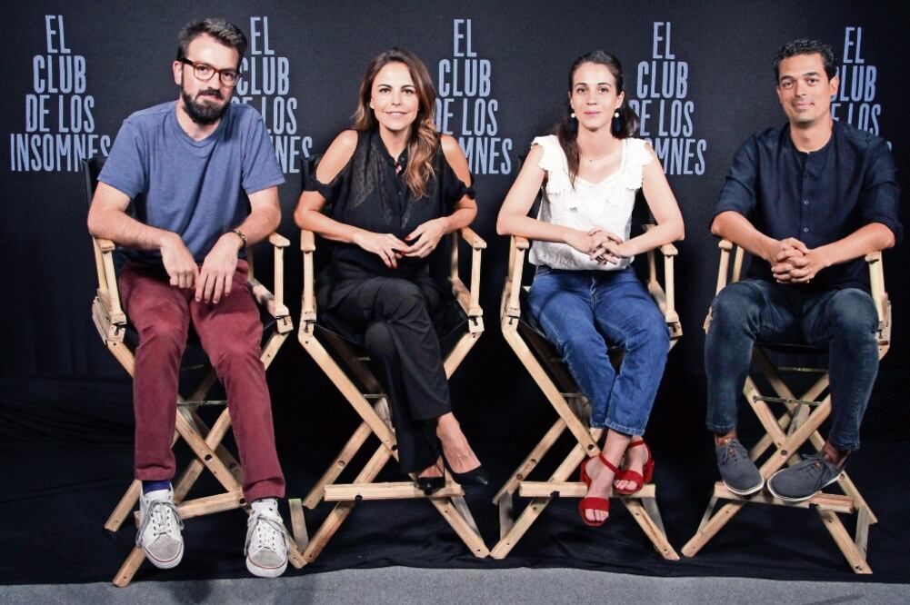 El director Joseduardo Giordano, las actrices Alejandra Ambrosi y Cassandra Ciangherotti y el también director del filme, Sergio Goyri Jr. Foto: CARLOS MEJIA. EL UNIVERSAL