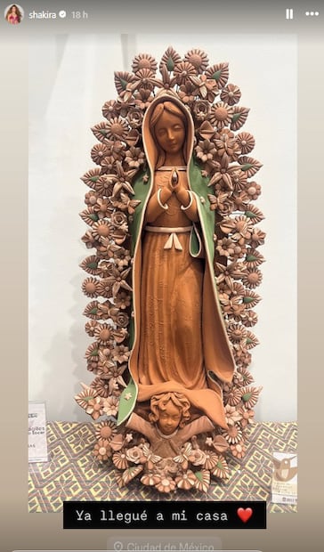 Shakira anuncia con esta imagen de la Virgen que ya está en la Ciudad de México previo a la inauguración del Mundial 2026.