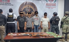 Detienen a cuatro presuntos integrantes del Cártel Chiapas y Guatemala, ligado al CJNG; aseguran armas, drogas y motocicletas