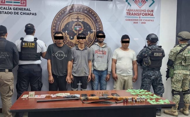 Caen cuatro presuntos integrantes del Cártel Chiapas y Guatemala; está ligado al CJNG