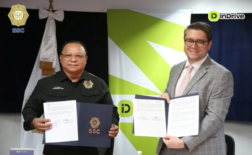 SSC e inDrive firman convenio; integran botón de auxilio con la app Mi Policía. Foto: Especial