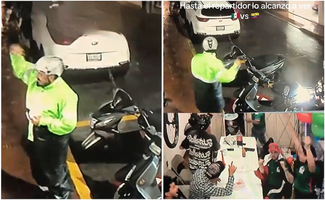 VIDEO: repartidor de comida reacciona a gol de México contra Ecuador; se viraliza en redes. Foto: Captura de pantalla / TikTok
