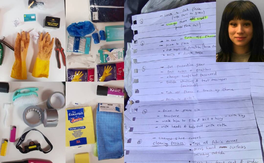Foto: Sussex police/ En las imágenes se muestra el kit y los planes de la mujer