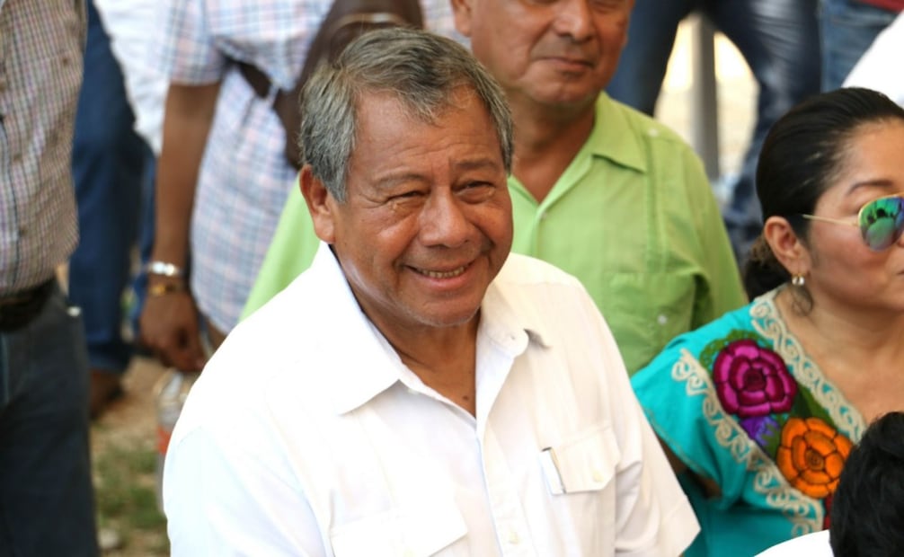 El General Audomaro Martínez Zapata durante un mitin encabezado por Andrés Manuel López Obrador, entonces candidato de MORENA a la presidencia de la república (29/04/2018). Foto: Saúl López/ Cuartoscuro