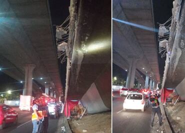 VIDEO: Desprendimiento de concreto en Viaducto Tlalpan, no representa daño a estructura: secretaría de Obras