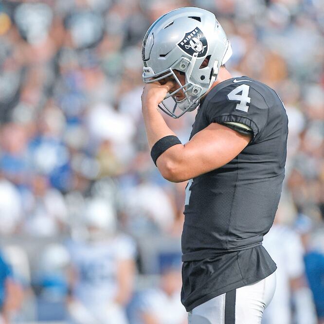 Los de Oakland vienen de perder ante los Colts de Indianapolis. Foto: ROBERT REINERS. AFP