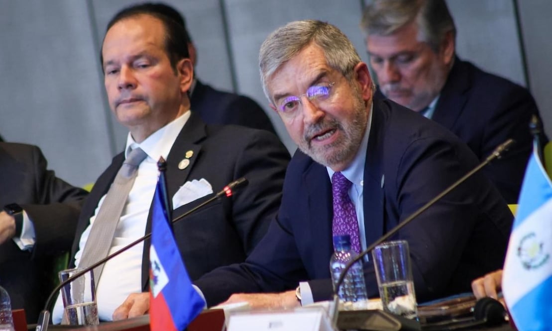 Canciller Juan Ramón de la Fuente durante la reunión de ministras y ministros de Relaciones Exteriores. Foto: X (@SRE_mx).