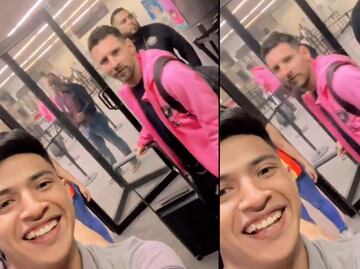 Aficionado logra tomarse foto con Messi en el aeropuerto de Monterrey