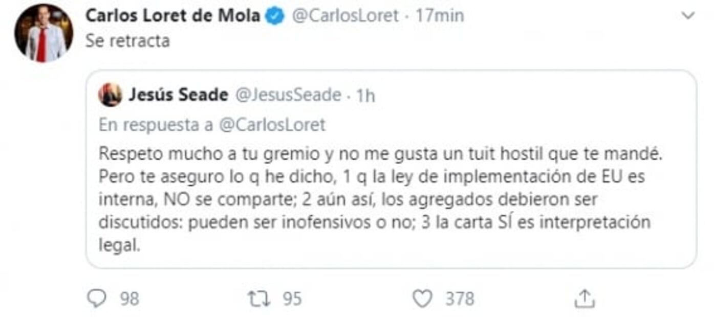 "Loretito", reclama Seade a Carlos Loret por columna