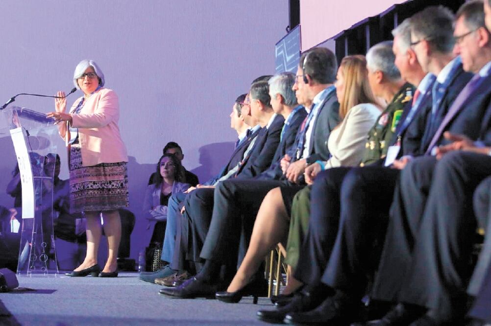 Graciela Márquez Colín, secretaria de Economía, aseguró durante la Reunión Anual de Industriales que espera que pronto se ratifique el Tratado entre México, EU y Canadá por los congresos de los dos otros países socios. Foto: CORTESÍA