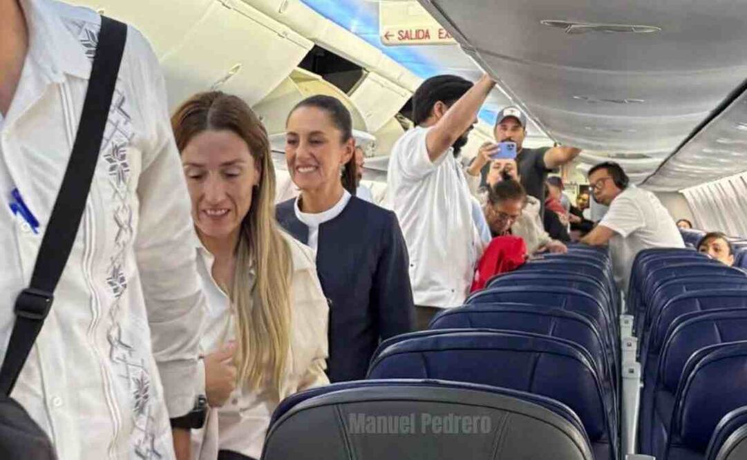 Claudia Sheinbaum aborda vuelo comercial a Veracruz. Foto: Especial