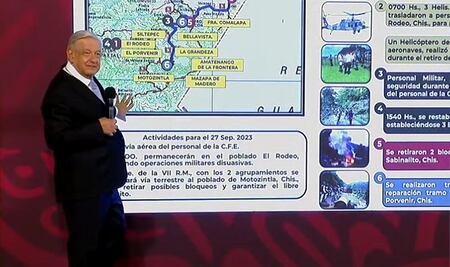 Se restableció servicio de energía eléctrica en Frontera Comalapa: AMLO; “ya no hay bloqueos”, afirma