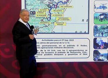 Se restableció servicio de energía eléctrica en Frontera Comalapa: AMLO; “ya no hay bloqueos”, afirma