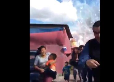 Video. Así trataba de escapar la gente durante explosiones en Tultepec