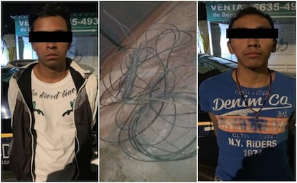 Detienen a 2 por robo de cable de fibra óptica en Tláhuac