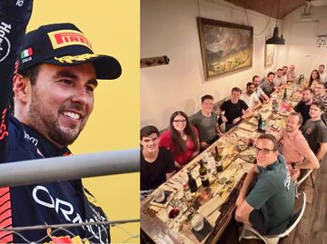 Checo Pérez invitó a cenar al equipo de Red Bull previo al podio en el GP de Italia