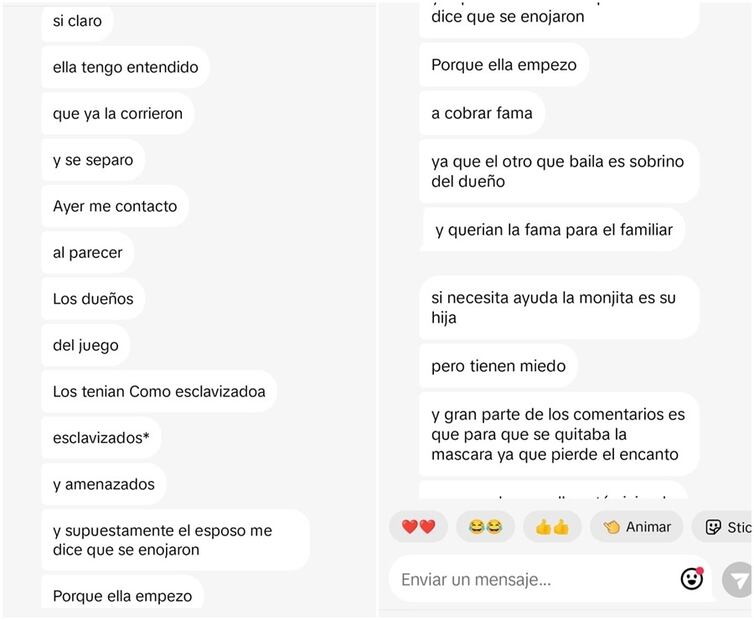 Mensajes de texto. Foto: Captura de pantalla
