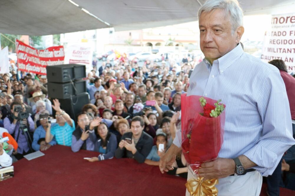 El presidente de Morena, Andrés Manuel López Obrador, estuvo ayer en el Estado de México en apoyo a la candidata Delfina Gómez. El tabasqueño publicó en Twitter que Miguel Torruco lo apoyaría en su proyecto nacional 2018-2024. (SAÚL LÓPEZ. CUARTOSCURO)