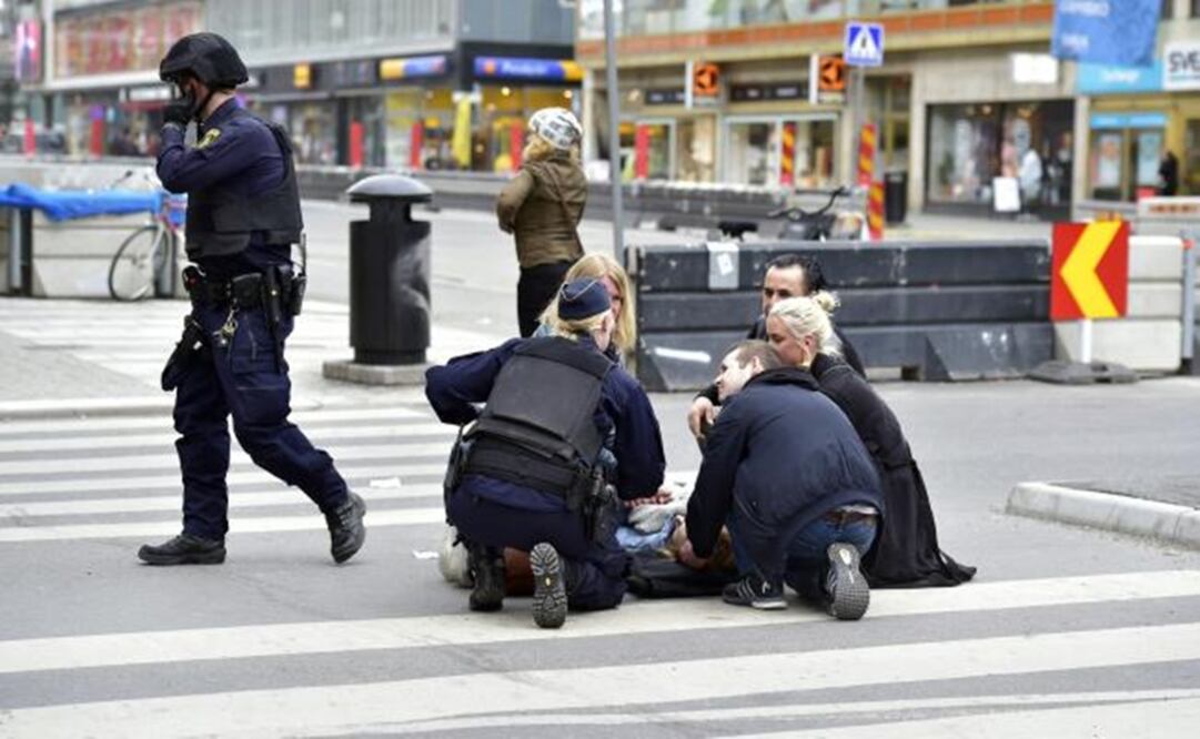 The attack took place just steps away from busy Ahlens department store in downtown Stockholm