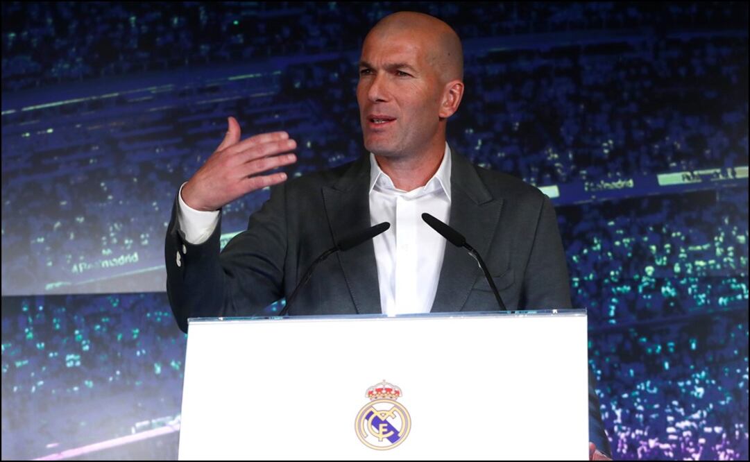 Presentación de Zinedine Zidane como DT del Real Madrid. Foto: Reuters