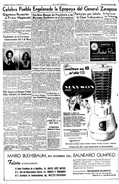 Con peregrinación cívico-patriótica celebraron el centenario de la Batalla de Puebla en 1962