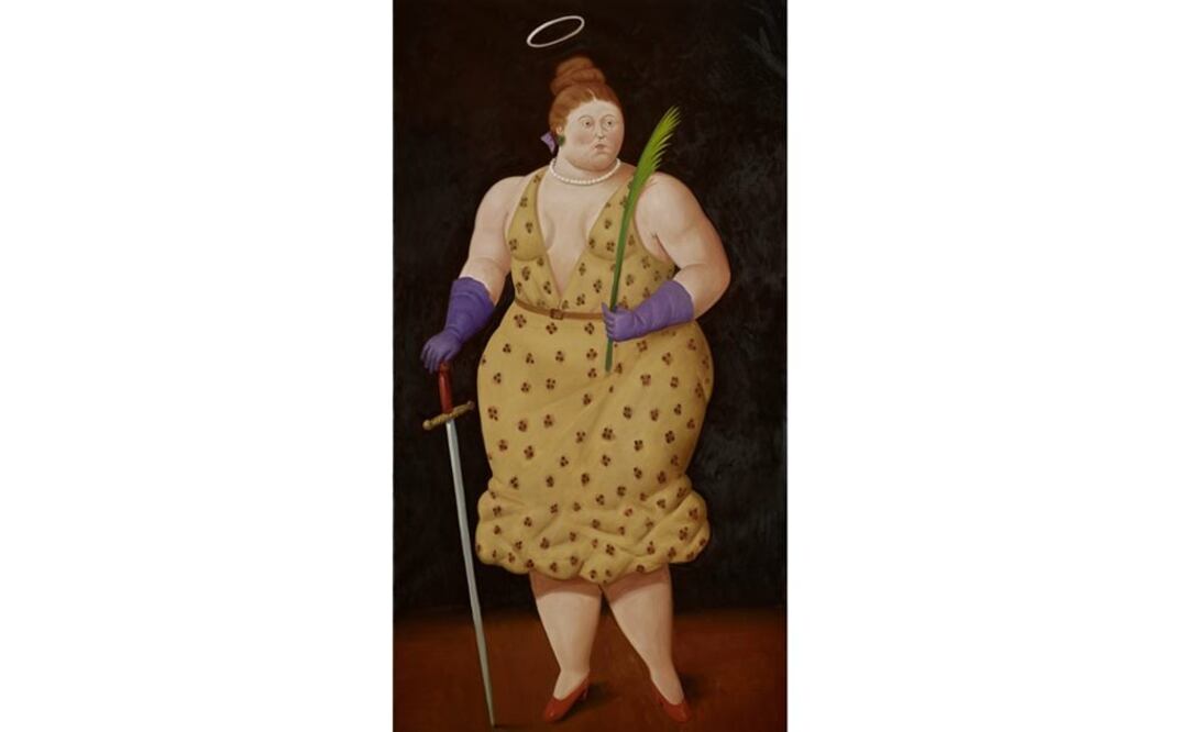 El pintor colombiano Fernando Botero hizo su propia representación de las santas. En su visión llevan aureolas de colores, vestidos con escotes profundos, zapatos de tacón y no están hechas para hacer milagros.  FOTO: Cortesía Galería Gmurzynska, Fernando Botero y Lina Botero