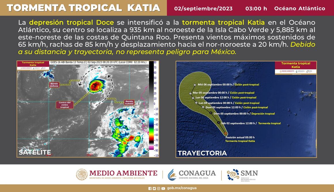 Se forma la tormenta tropical "Katia" en el Atlántico