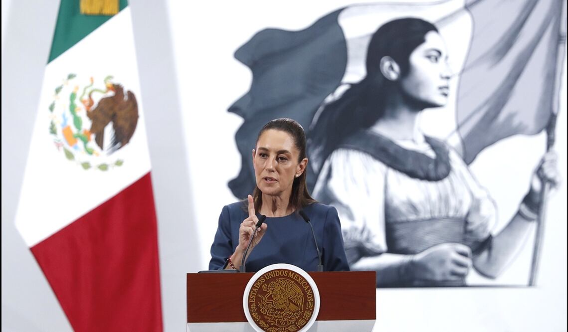 La presidenta Claudia Sheinbaum en la mañanera del 3 de junio de 2025. Foto: EFE