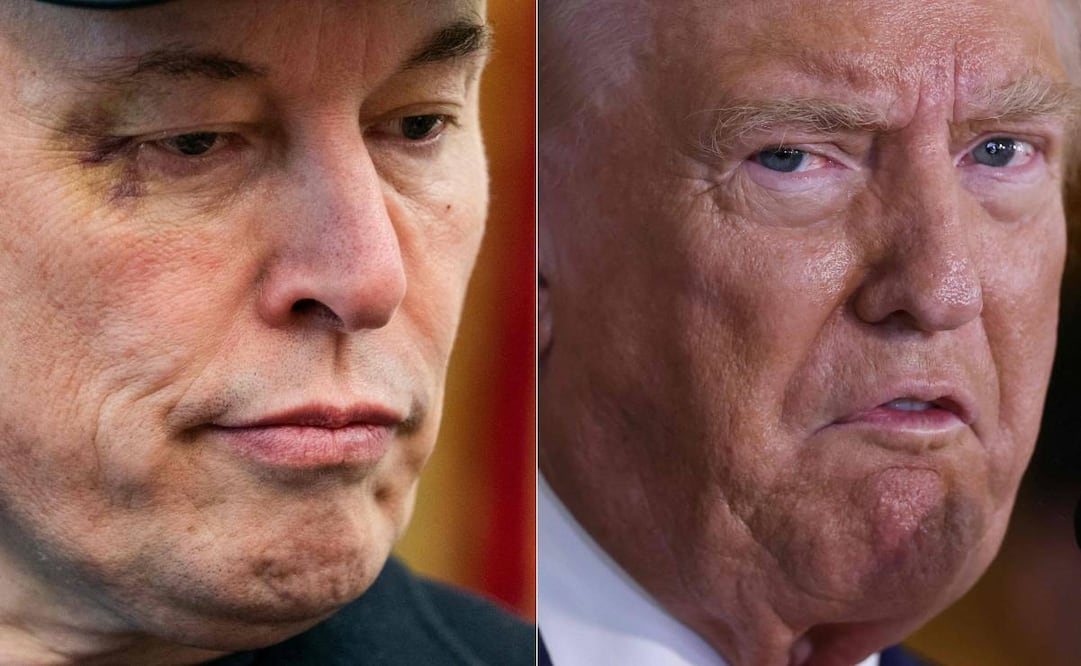 Elon Musk observando una conferencia de prensa con el presidente de Estados Unidos en la Oficina Oval de la Casa Blanca en Washington, D.C., el 30 de mayo de 2025. (ARCHIVOS) El expresidente estadounidense y candidato presidencial republicano Donald Trump hablando durante una conferencia de prensa en la Torre Trump de Nueva York el 6 de septiembre de 2024. El improbable matrimonio político entre Donald Trump y Elon Musk estalló en un violento divorcio público el 5 de junio de 2025, cuando el presidente de Estados Unidos amenazó con despojar al multimillonario de sus enormes contratos gubernamentales como venganza. Foto: AFP