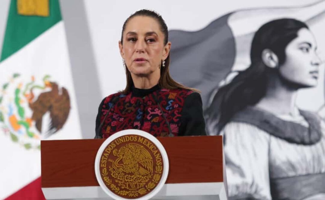 Claudia Sheinbaum presidenta de México durante la conferencia de prensa del pueblo en Palacio Nacional. Foto: Carlos Mejía / EL UNIVERSAL