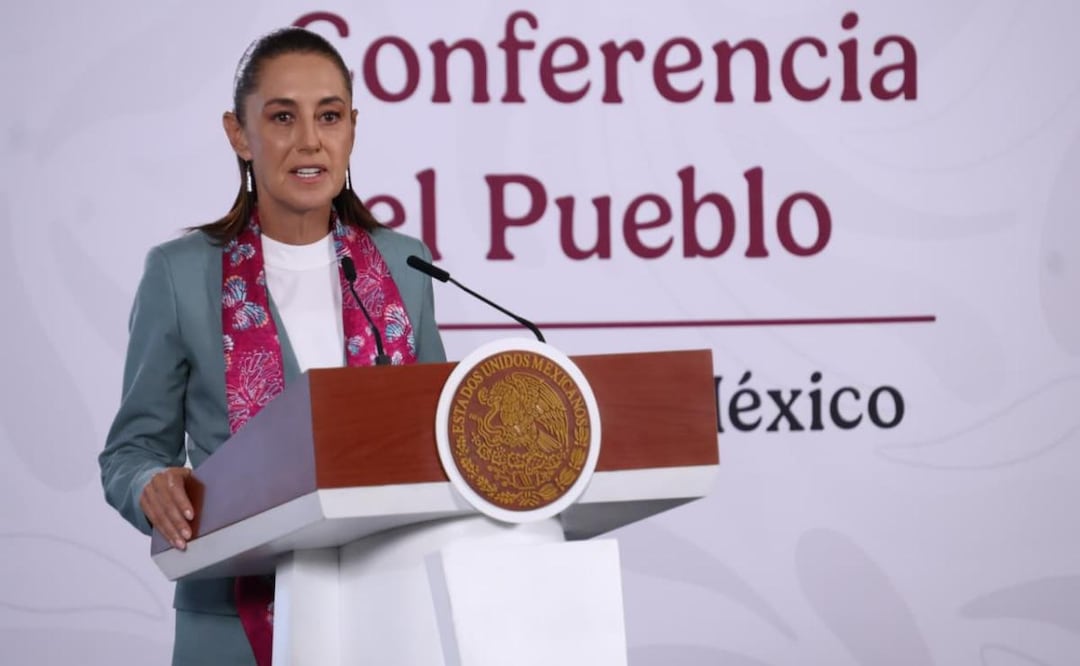 Presidenta Claudia Sheinbaum durante su conferencia de prensa desde Palacio Nacional (16/06/2026). Foto: Karla Guerrero  / EL UNIVERSAL