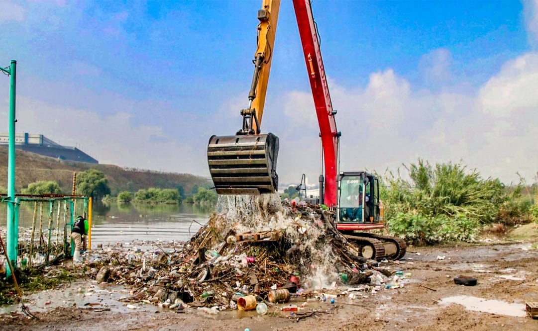 Retiran más de 80 toneladas de basura de presa El Ángulo y Río Hondo en Edomex. Foto: Especial