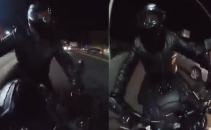 ¡A toda velocidad! Biker esquiva tres balas y evita el robo de su moto, lo graba en video  