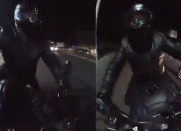 ¡A toda velocidad! Biker esquiva tres balas y evita el robo de su moto, lo graba en video