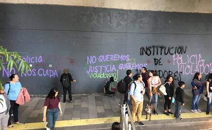 Encapuchadas realizan pintas en edificio de SSC y estación Insurgentes del Metrobús