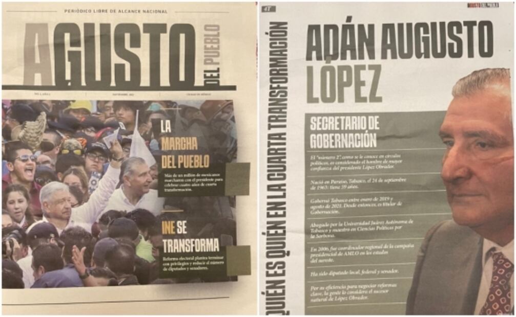 Distribuyen el periódico “Augusto del pueblo”... hasta con cabeza olmeca para colorear