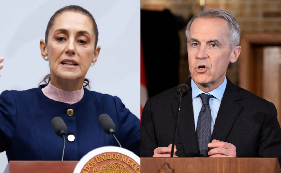Sheinbaum sostiene llamada con Mark Carney, primer ministro de Canadá (20/08/2026). Foto: Diego Simón / AP