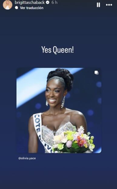 Con este mensaje, la modelo reconoció a su excompañera. Foto: Instagram.