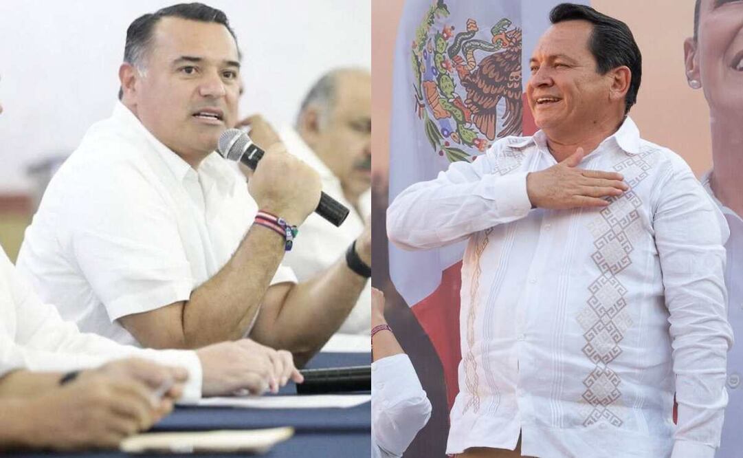 Renán Barrera, candidato común del PAN, PRI y Nueva Alianza, por la gubernatura de Yucatán, y Joaquín Díaz Mena candidato de Morena por la gubernatura de Yucatán. Fotos: Facebook Renán Barrera / Facebook Huacho Díaz Mena