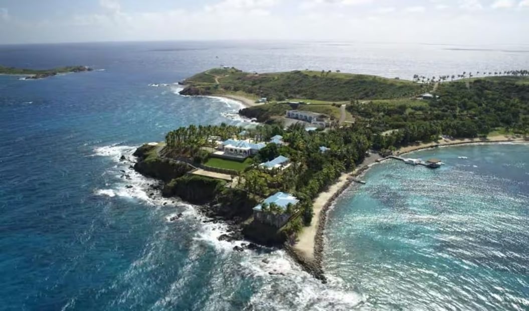 Vista superior de la isla de Jeffrey Epstein. Foto: Netflix