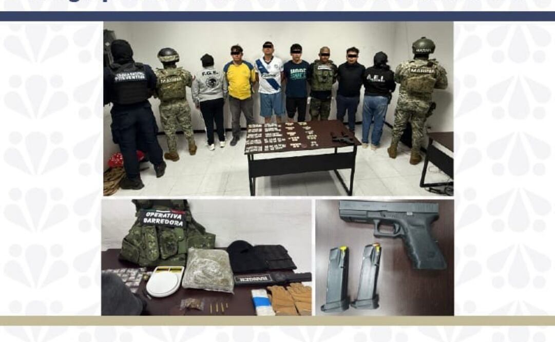 Detienen a 5 integrantes del grupo "La Barredora" en Puebla (17/05/2025). Foto: Especial