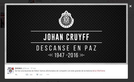 Chivas lamenta muerte de Johan Cruyff; fuimos afortunados, destaca