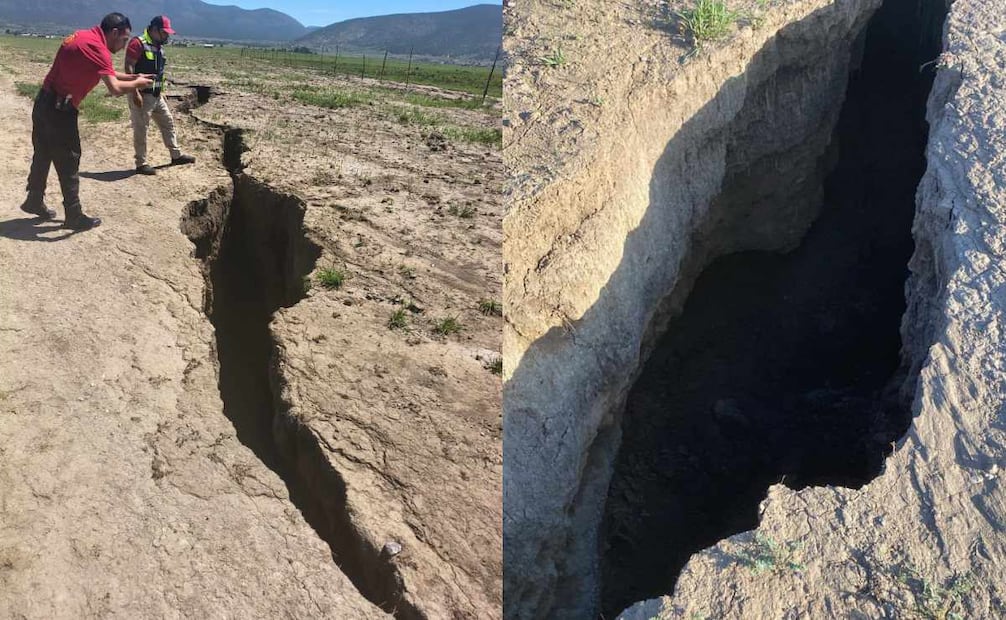 Aparece una grieta de 200 metros en Arteaga, Coahuila; investigan su origen.
Foto: Especial.