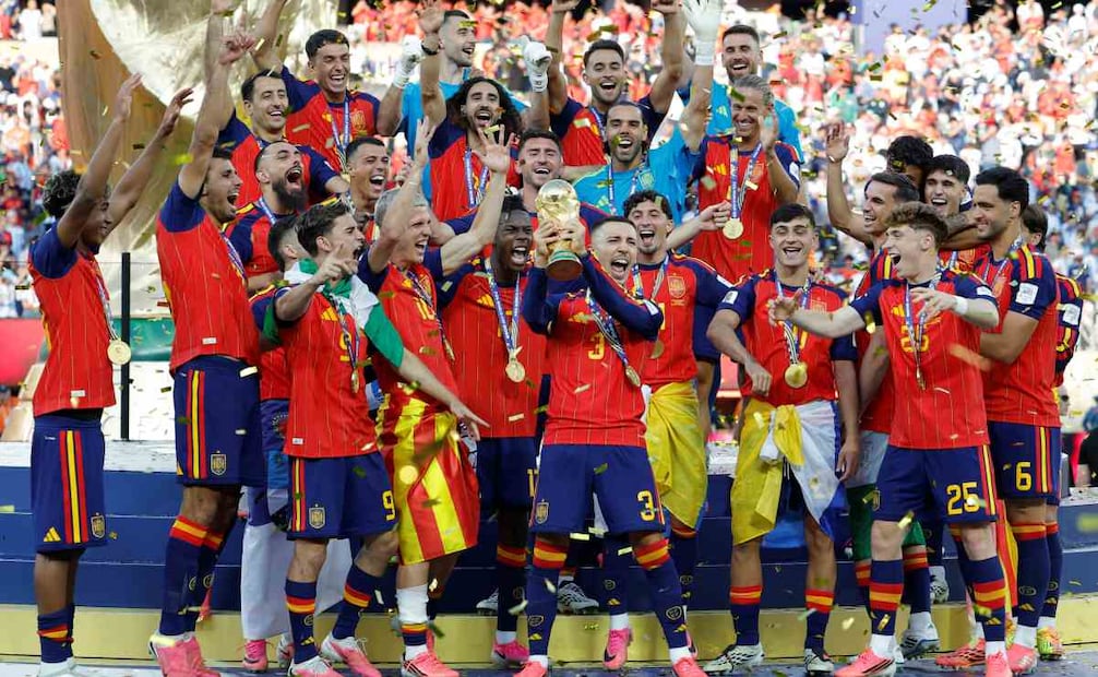 España celebrando su triunfo en el Mundial 2026 (19/07/2026). Foto: EFE