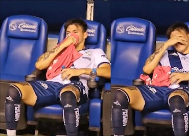VIDEO: Futbolista del Puebla llora desconsoladamente en la banca tras derrota ante Tigres